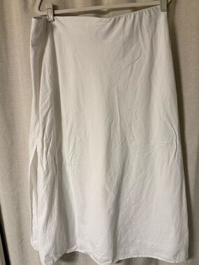 Linen blend Midi Skirt